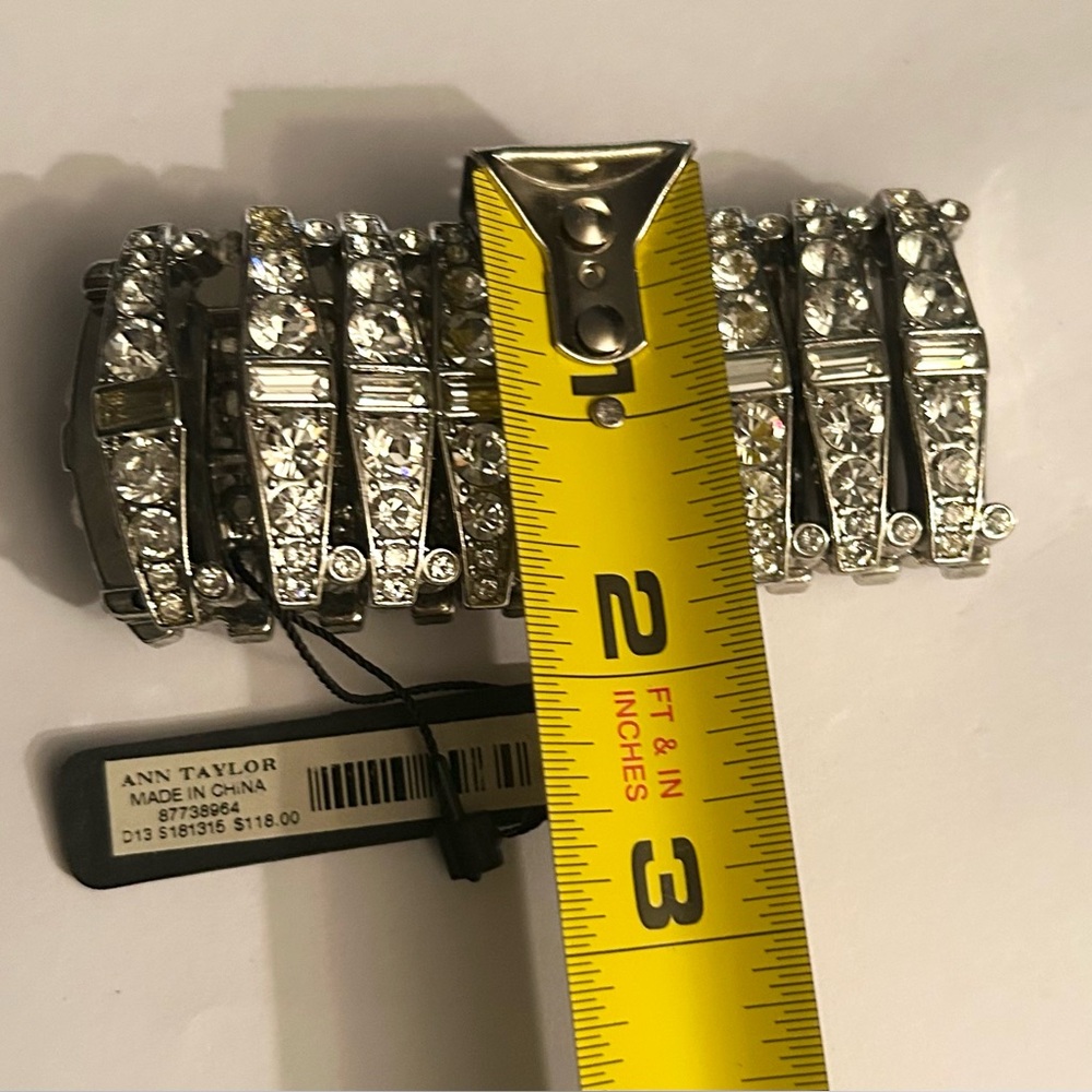 Ann Taylor Silver Crystal Statement Bracelet - Picture 2 of 4